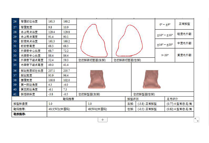 新航娱乐-三维脚型测量报告